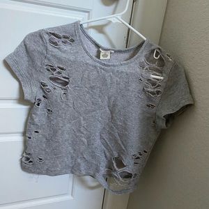 ripped grey shirt